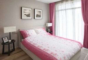 Pościel z kory 200x220 Różowa Biała Kwiaty 100% bawełna na guziki gruba-2