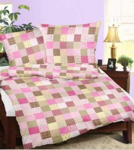 Pościel z kory 200x220 Paczłork Różowy 100% bawełna gruba na guziki-1