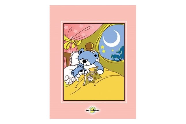 Kocyk dla dzieci 80x110 Śpiący Miś w łóżeczku