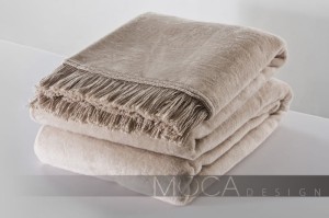 Koc Beżowy Jasny Moca Design 150x200 cm – Miękki i Stylowy-1