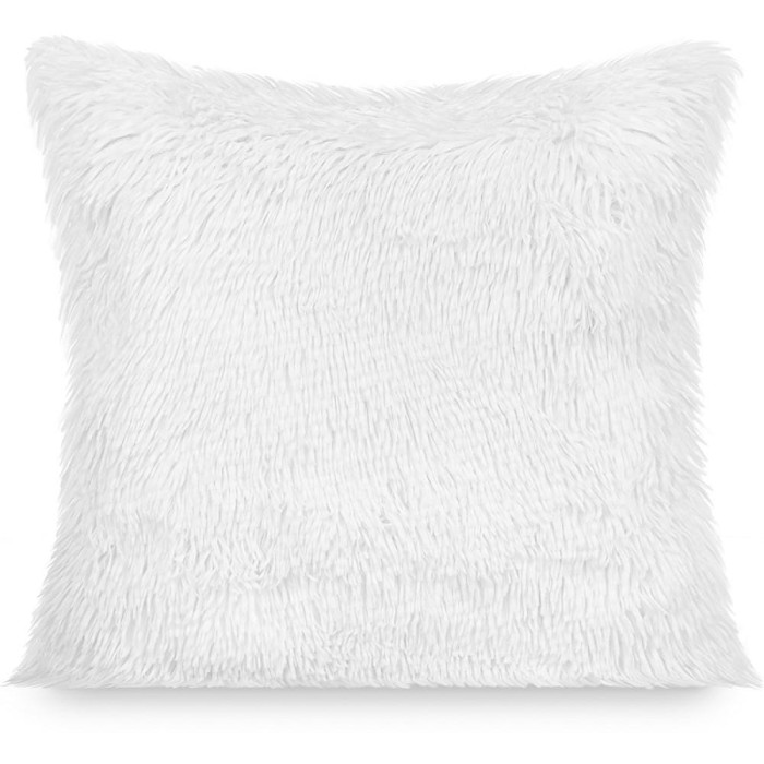 Poszewka dekoracyjna 40x40 Yeti biała futrzak włochacz-1