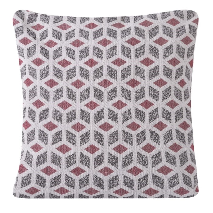 28819Poszewka dekoracyjna 45x45 Dimo geometria czerwona czarna Eurofirany-1