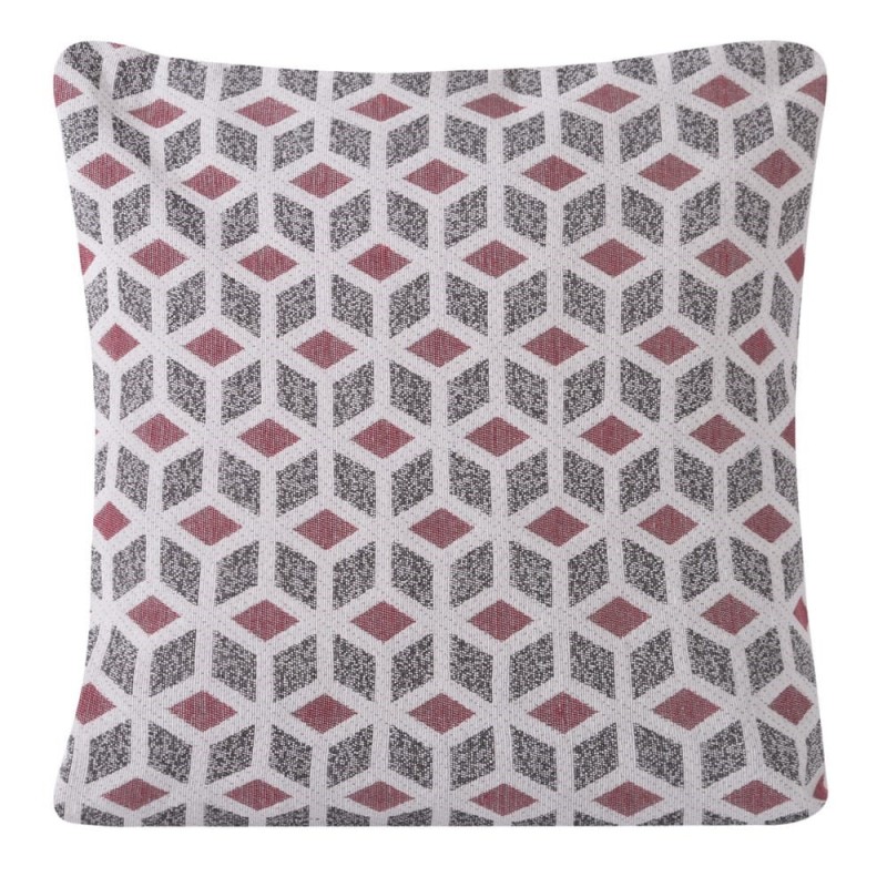 28819Poszewka dekoracyjna 45x45 Dimo geometria czerwona czarna Eurofirany-1