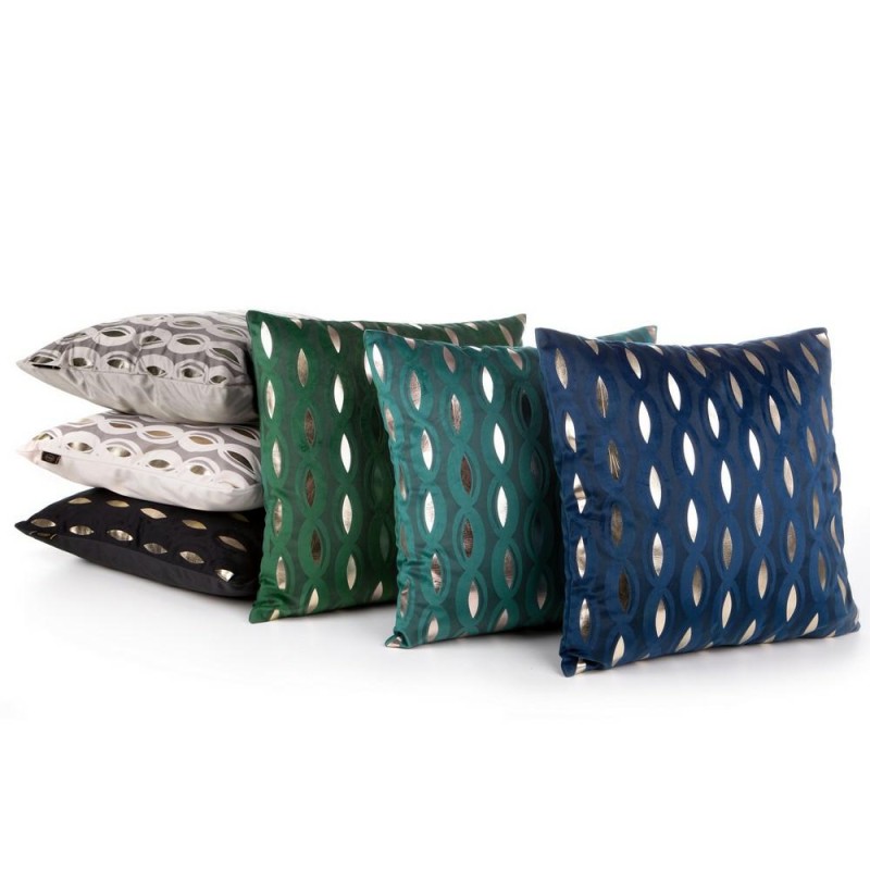 Poszewka dekoracyjna 45x45 Blink 5 łezki złota geometria beżowa welwetowa-2