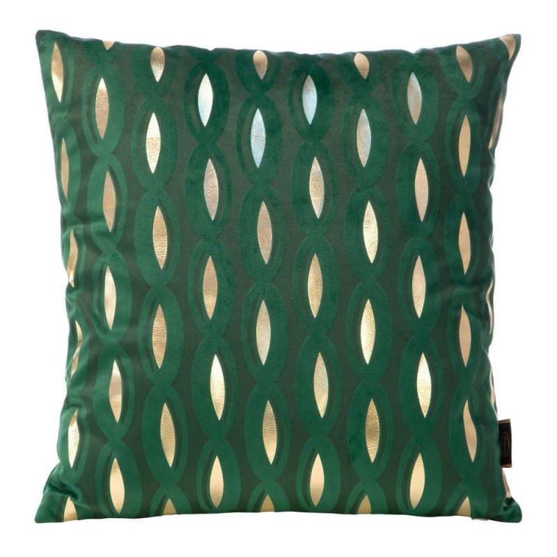Poszewka dekoracyjna 45x45 Blink 5 łezki złota geometria zielona ciemna welwetowa-1