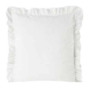 Poszewka dekoracyjna 45x45 falbanka welwetowa Biała-1