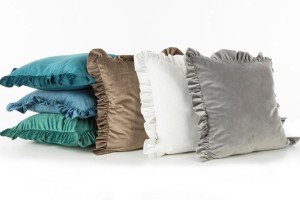 Poszewka dekoracyjna 45x45 falbanka welwetowa Turkusowa Ciemna-2