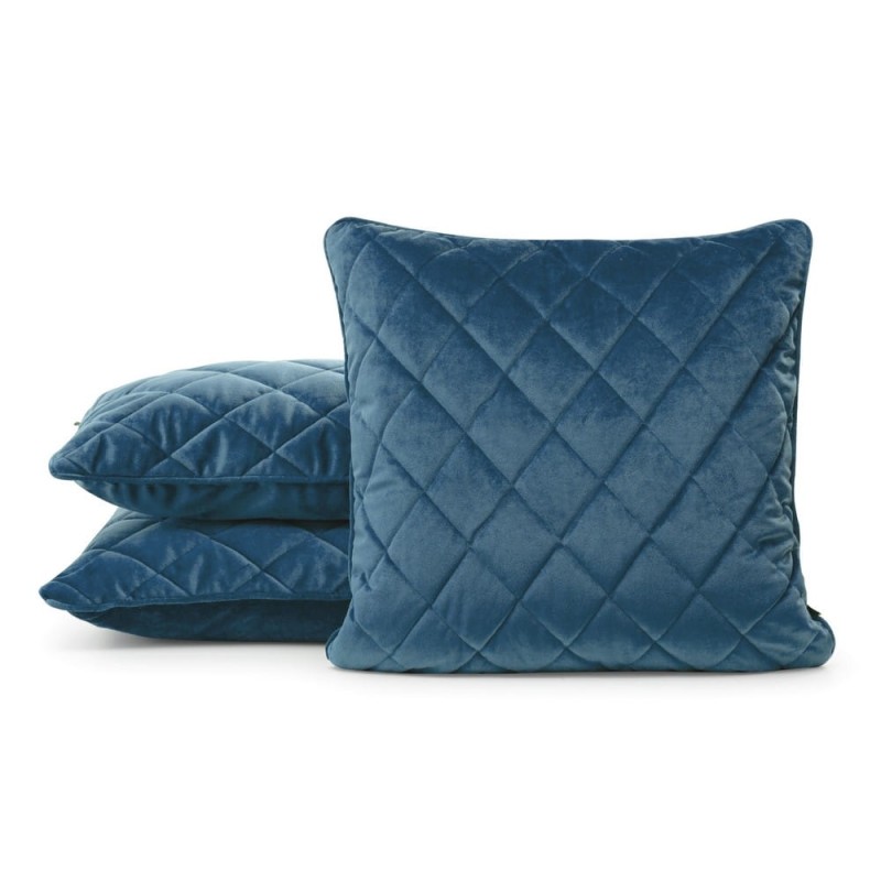 Poszewka dekoracyjna 45x45 Velvet 27 Granatowa Geometryczna-2