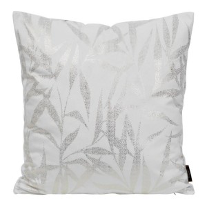 Poszewka dekoracyjna 45x45 Blink 22 Listki Biała welwetowa-1