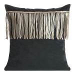 Poszewka dekoracyjna 45x45 Jasper welwetowa Czarna pasmanteria z szampańskich cekinów