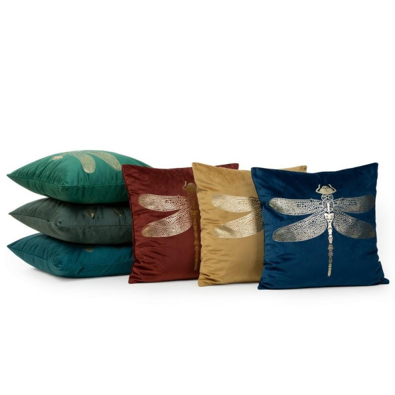 Poszewka dekoracyjna 45x45 Blink 16 Ważka welwetowa Miętowa Ciemna-2