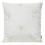 Poszewka dekoracyjna 45x45 Blink 21 Złoty nadruk Liście welwetowa Biała