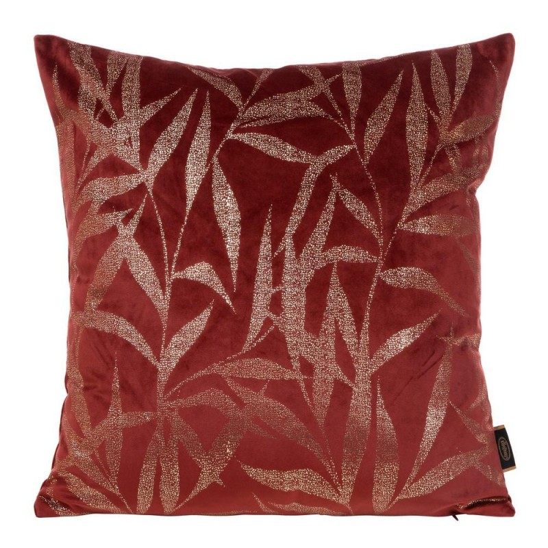 Poszewka dekoracyjna 45x45 Blink 22 Listki Ceglasta welwetowa-1