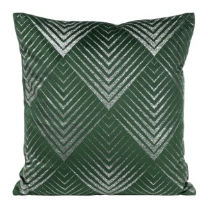 Poszewka dekoracyjna 45x45 Blink 36 Geometryczna Zielona Ciemna welwetowa-1