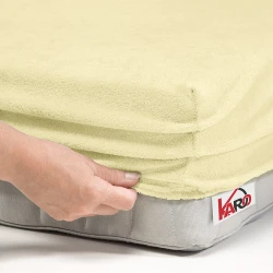 Prześcieradło frotte z gumką 220x240 kremowe F15-220