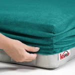 Prześcieradło frotte z gumką 160x220 turkusowe ciemne F40-160