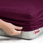 Prześcieradło frotte z gumką 160x220 śliwkowe F02-160