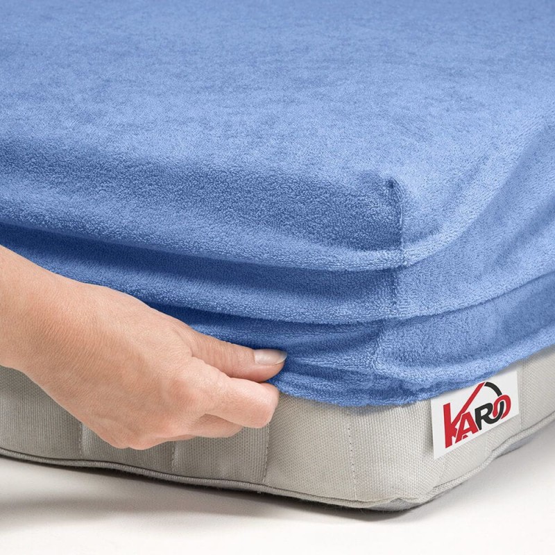 Prześcieradło frotte z gumką 200x200 niebieskie F30-200-1