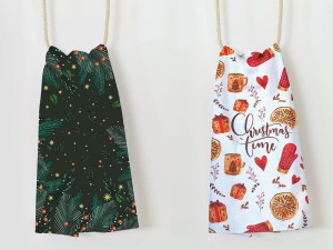 29612Komplet ścierek kuchennych 2 cz. 38x60 prezenty serduszka jodełka Christmas 2-1