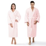 Szlafrok XXL Bawełniany Różowy Pudrowy Frotte Prestiż Hotelowy