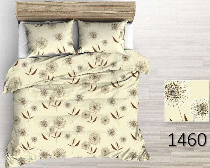 Pościel z kory 160x200 ecri Dmuchawce gruba 100% bawełna na guziki-1