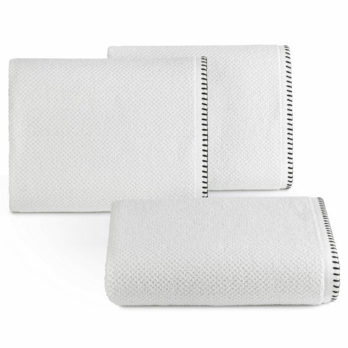 30040Ręcznik 50x90 Mabel biały z kontrastującym obszyciem krawędzi frotte 500 g/m2 Eurofirany-1