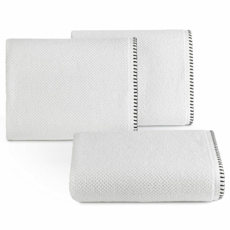30040Ręcznik 50x90 Mabel biały z kontrastującym obszyciem krawędzi frotte 500 g/m2 Eurofirany-1
