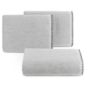30042Ręcznik 50x90 Mabel stalowy z kontrastującym obszyciem krawędzi frotte 500 g/m2 Eurofirany-1