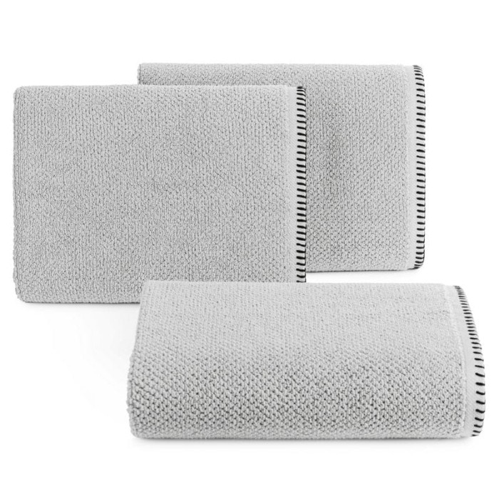 30042Ręcznik 50x90 Mabel stalowy z kontrastującym obszyciem krawędzi frotte 500 g/m2 Eurofirany-1