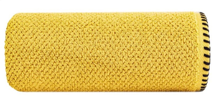 30044Ręcznik 50x90 Mabel musztardowy z kontrastującym obszyciem krawędzi frotte 500 g/m2 Eurofirany-2