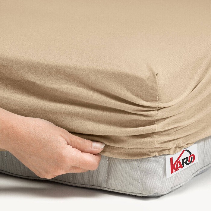 Prześcieradło jersey z gumką 120x200 beżowe P03-120