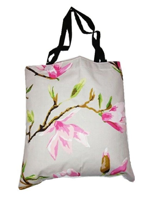 Torba bawełniana na zakupy 37x38 beżowa różowa magnolia-1