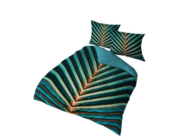 30878Pościel z mikrofibry 3D 160x200 zielona liście 4189 A mikro 07-4