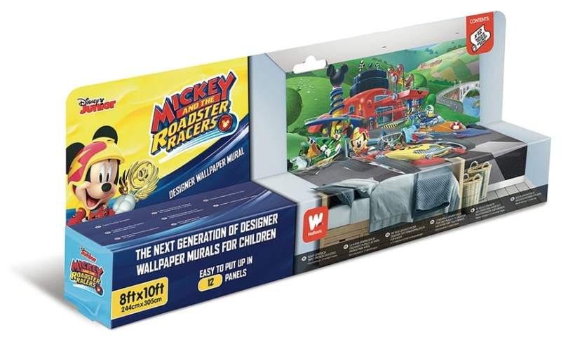 Tapeta dla dzieci 3D Walltastic -Mickey Mouse Racers opakowanie