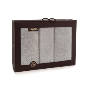 31055Komplet ręczników w pudełku 3 szt Carlo AB Sepia-5908 ręczniki 30x50 50x100 70x140-1