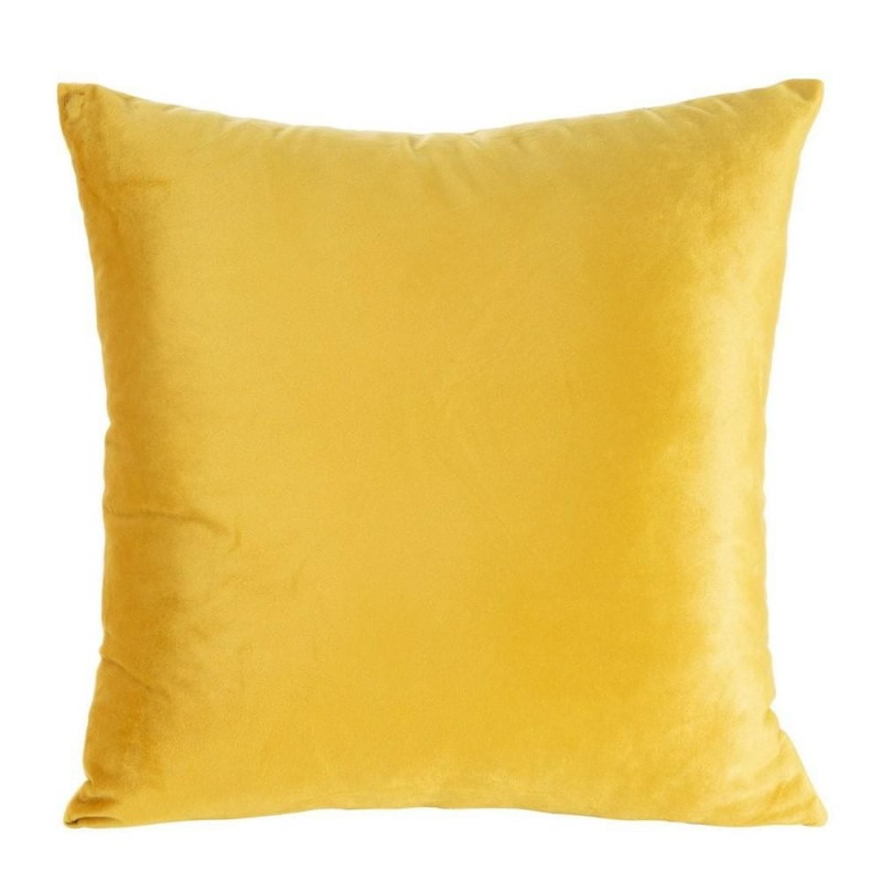 Poszewka Dekoracyjna 40x40 Jednobarwna Gładka Welur Musztardowa-4