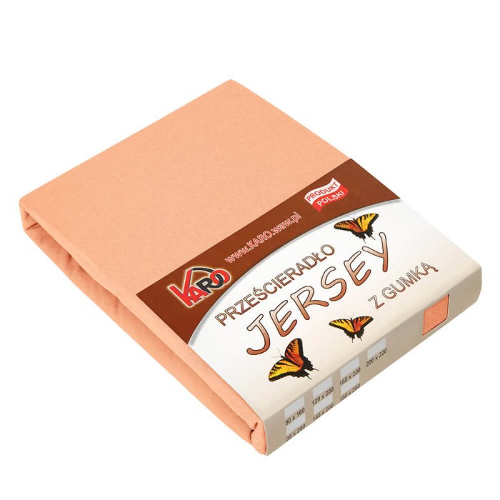 Prześcieradło z gumką jersey 90x200 morelowe P17-90