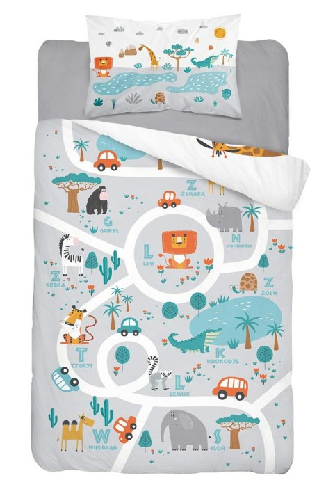 Pościel bawełniana 100x135 Zwierzaki 3619 mam już dzień tydzień miesiąc rok Kids-1