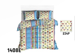 Pościel bawełniana 140x200 Samoloty Traktory Ciuchcia-1