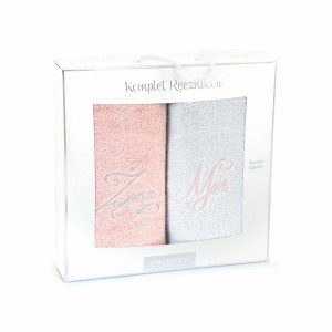 31468Komplet ręczników Mąż Żona 2x70x130       8462/52070 goździk stalowy w pudełku Zwoltex 22-1