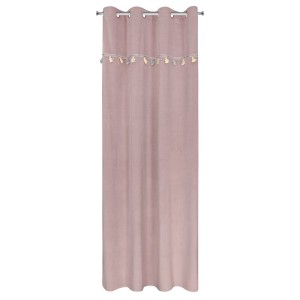 Zasłona 140x250 Kids pudrowa z kolorową aplikacją dla dzieci gotowa na przelotkach Eurofirany-2