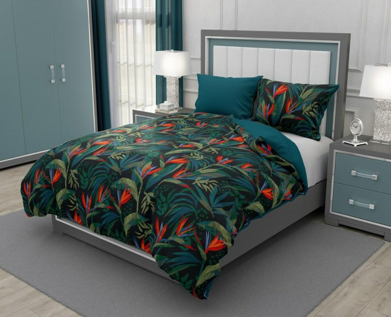 Pościel satynowa 160x200 Elegant 023 kwiaty dwustronna-2