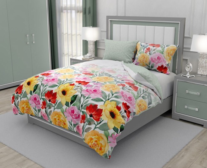 Pościel bawełniana 220x200 Elegant 022 Kwiaty 2023-2