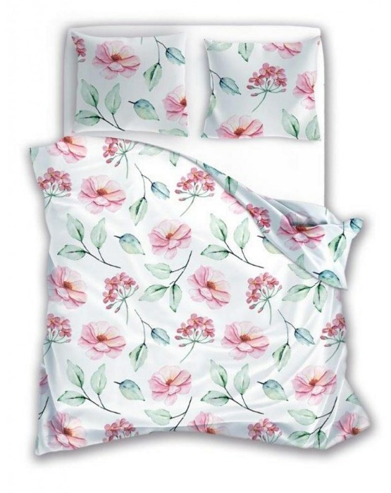 Pościel bawełniana 220x200 Eufloria 012 kwiaty dwustronna-2