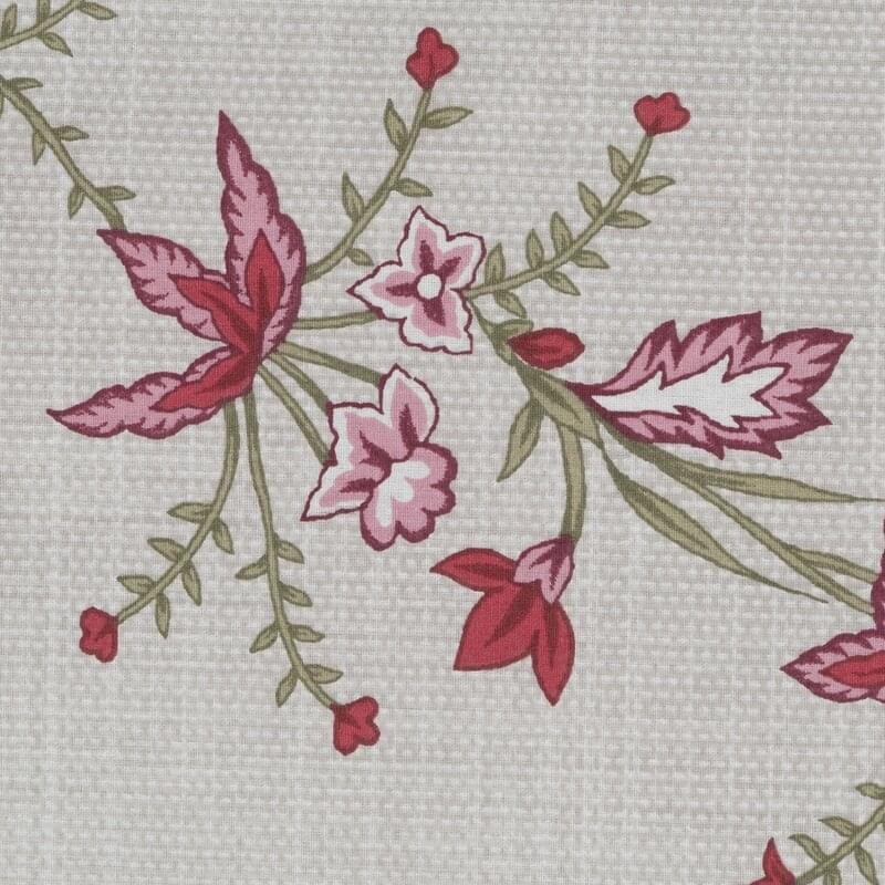 31880Pościel bawełniana 220x200 Sara 09 beżowa czerwona kwiatki Eurofirany-3