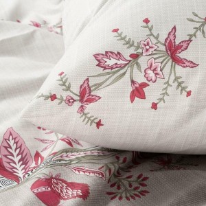 31880Pościel bawełniana 220x200 Sara 09 beżowa czerwona kwiatki Eurofirany-5