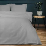 Pościel satynowa popielata 160x200 jednokolorowa