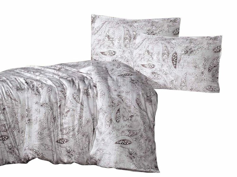 32251Pościel satynowa 160x200 Luna ornamenty brązowa beżowa biała orientalna Exclusive-2