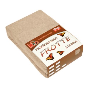 Prześcieradło frotte z gumką 60x120 beżowe P9-60 grube 200g/m2-1