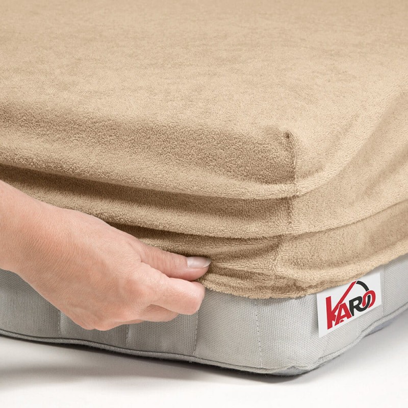 Prześcieradło frotte z gumką 60x120 beżowe P9-60 grube 200g/m2-2